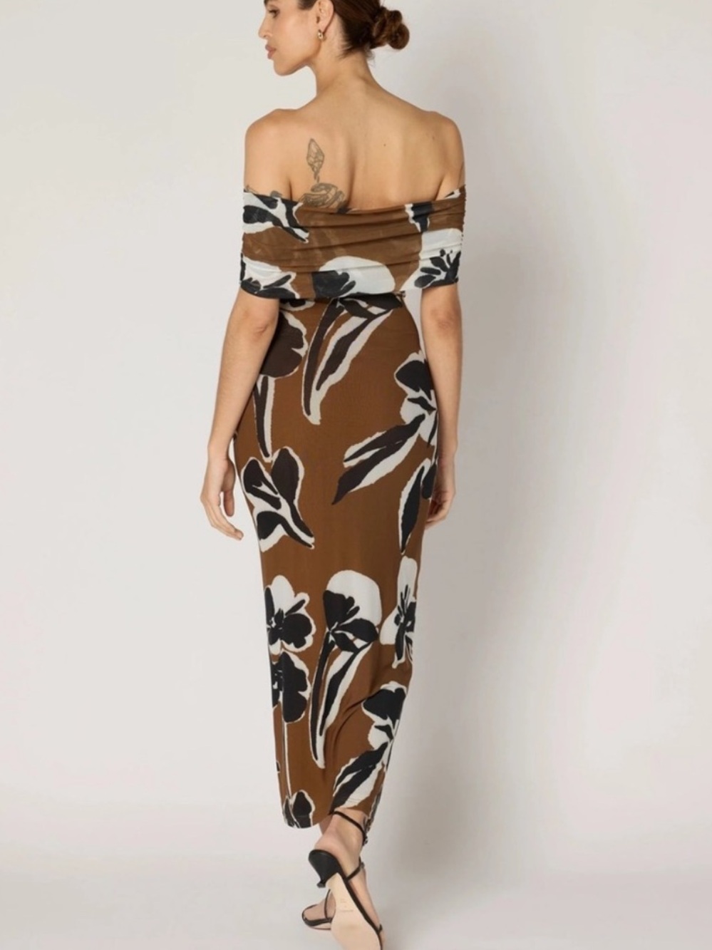 Cleobella Cordelia Brown Black Cream Floral Maxi Dress Size Small NWT - Picture 3 of 13